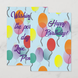 Farbige minimalistische Ballons Frohe Geburtstagsk Karte
