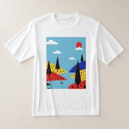 Farbige minimalistische Landschaft T-Shirt