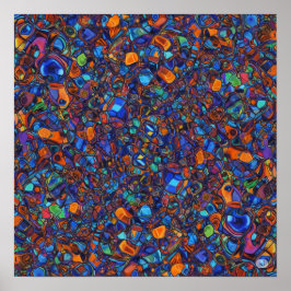 Farbige, miteinander verschließbare Formen Poster