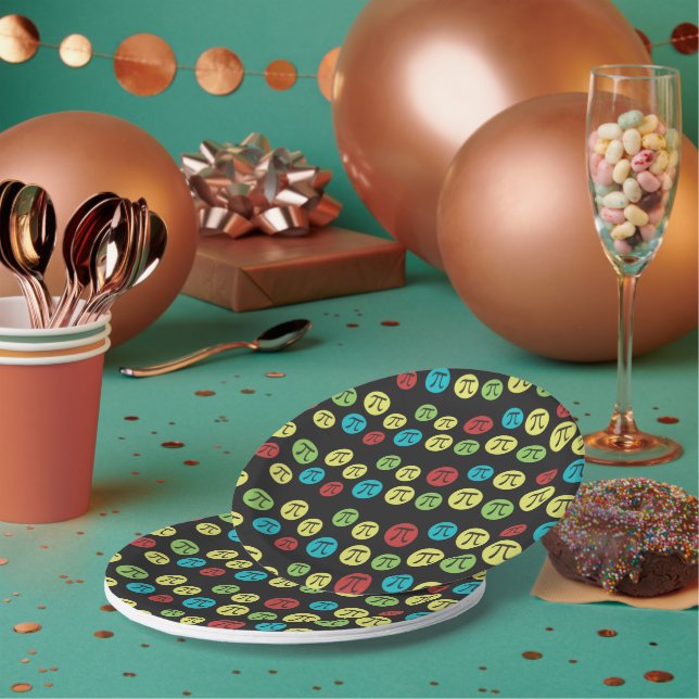 Farbige Mod Pi Symbole Math Themed Paper Plate Pappteller (Multi)