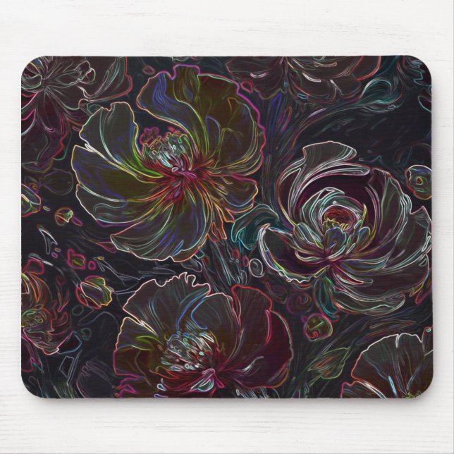Farbige Modern Abstrakte Blume Mouse Pad Mousepad (Vorne)