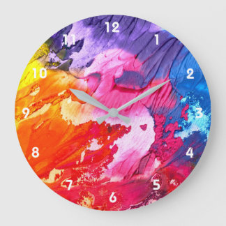 Farbige moderne Abstrakte Farbe Große Wanduhr
