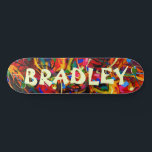 Farbige, moderne Abstrakte Personalisierte Bezeich Skateboard<br><div class="desc">Die farbenfrohe, moderne Abstrakte Skateboard mit Personalisiertem Namen zeichnet sich durch ihren personalisierten Namen in der modernen Typografie auf einem farbenprächtigen abstrakten Hintergrund aus. Personalisieren Sie diese, indem Sie den Text in dem dafür vorgesehenen Textfeld bearbeiten. Geben Sie Ihrem Lieblingskateboarder zu Weihnachten, Geburtstag oder Ihrer BESTE FREUNDIN ein maßgeschneidertes Geschenk,...</div>
