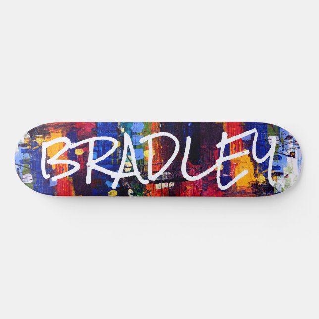 Farbige, moderne Abstrakte Personalisierte Bezeich Skateboard (Horizontal)