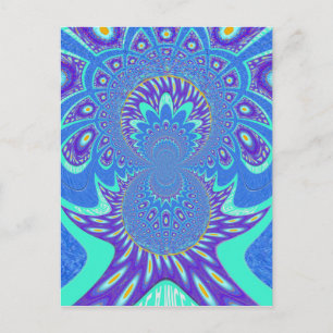 Farbige moderne blaue Musterkunstgestaltung Postkarte