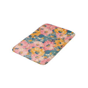 Farbige moderne Blume Blumenmuster Badematte