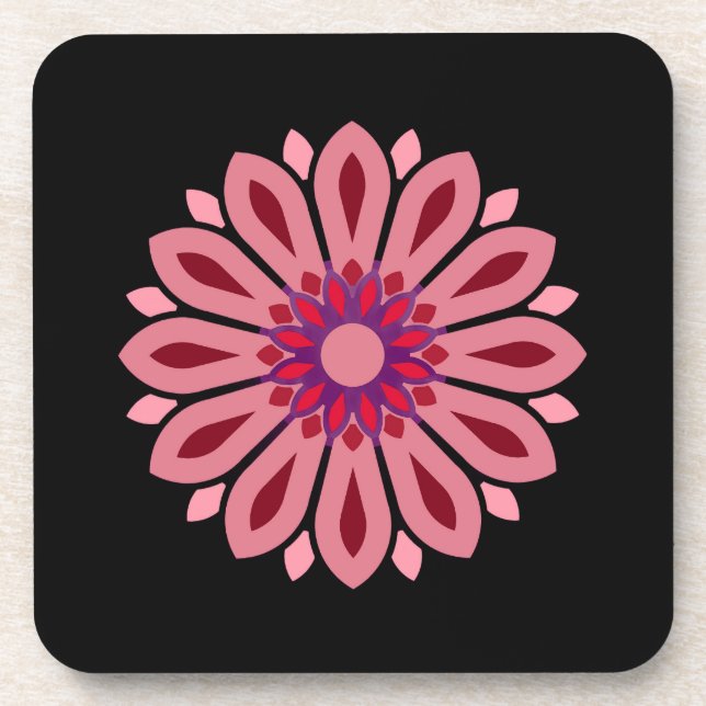 FARBIGE MODERNE BLUMEN GESCHENK TOCHTER SCHWESTER  GETRÄNKEUNTERSETZER (Vorderseite)