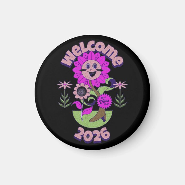 FARBIGE MODERNE BLUMEN GESCHENK TOCHTER SCHWESTER  MAGNET (Vorne)