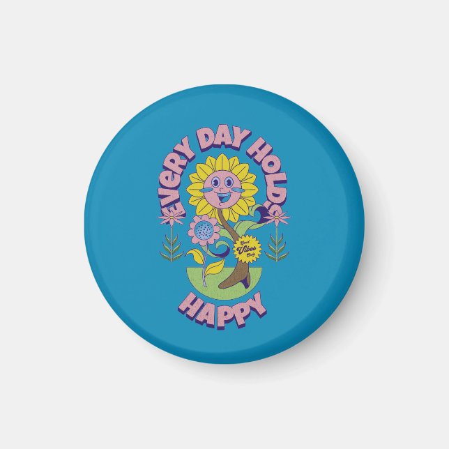 FARBIGE MODERNE BLUMEN GESCHENK TOCHTER SCHWESTER  MAGNET (Vorne)