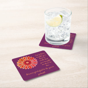 FARBIGE MODERNE BLUMEN GESCHENK TOCHTER SCHWESTER  RECHTECKIGER PAPPUNTERSETZER