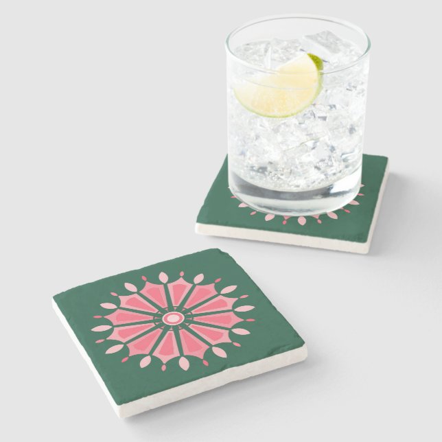 FARBIGE MODERNE BLUMEN GESCHENK TOCHTER SCHWESTER  STEINUNTERSETZER (Seitenansicht)