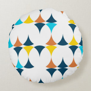 Farbige, moderne, coole, trendige geometrische For Rundes Kissen
