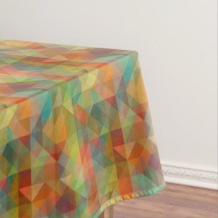Farbige moderne funky Retro-Polygon-Mosaikmuster Tischdecke