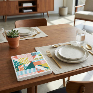 Farbige moderne geometrische abstrakte Muster  Serviette