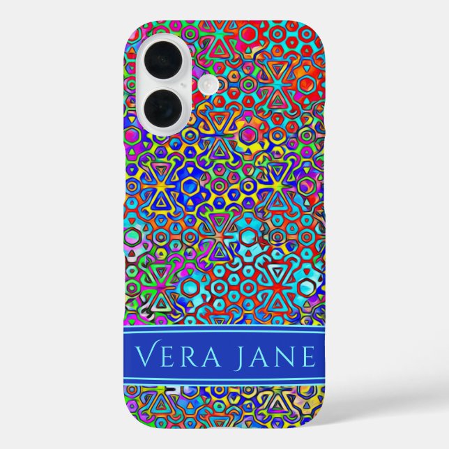 Farbige, moderne gestanzte Glaskunstrahmen Case-Mate iPhone Hülle (Rückseite)