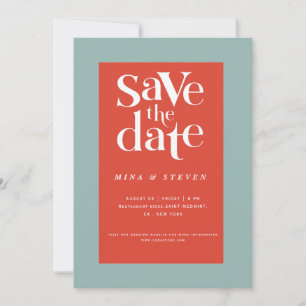 Farbige moderne Retro-groovy-Hochzeit  Save The Date