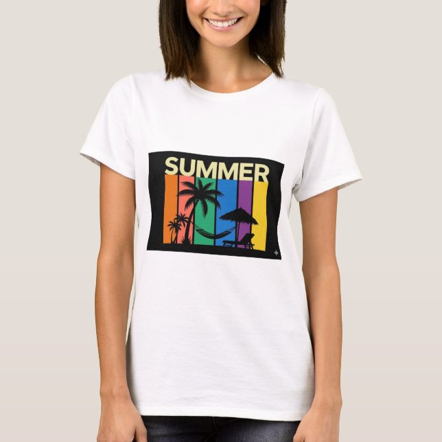 Farbige moderne Sommer T-Shirts (Vorderseite)