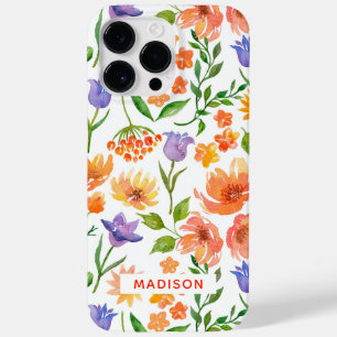 Farbige moderne Wasserfarbe Floral personalisiert Case-Mate iPhone 14 Pro Max Hülle