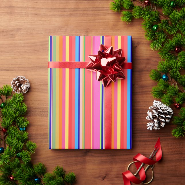 Farbige Moderne Weihnachten hell  Geschenkpapier (Feiertagsgeschenk)