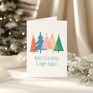 Farbige moderne wunderliche Weihnachts-Faltkarte n Feiertagskarte