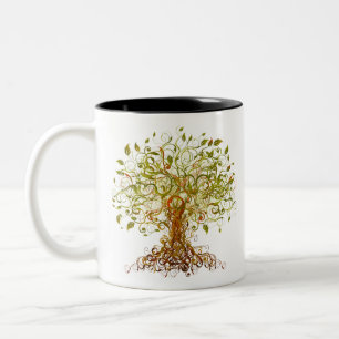 Farbige modernistische Baum 13 Zweifarbige Tasse