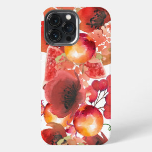 Farbige Mohnblumen, Früchte und Beeren iPhone 13 Pro Max Hülle