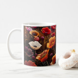 Farbige Mohnblumen Kaffeetasse