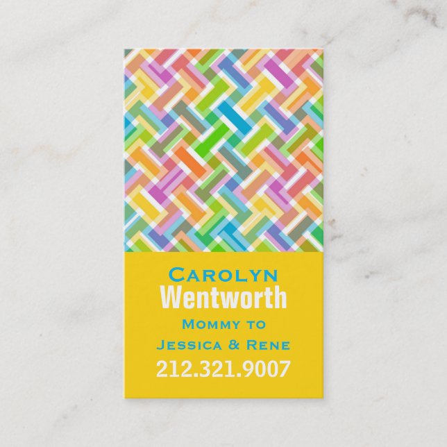 Farbige Mommy-Netzwerkkarte Telefonnummerkarte (Vorderseite)
