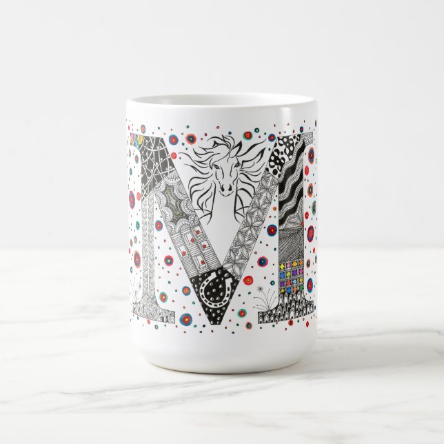 Farbige Monogram Letter M-Tasse Tasse (Mittel)