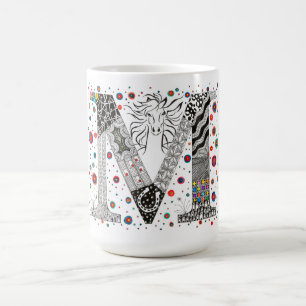 Farbige Monogram Letter M-Tasse Tasse