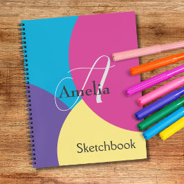 Farbige Monogram Name Sketchbook Notizbuch
