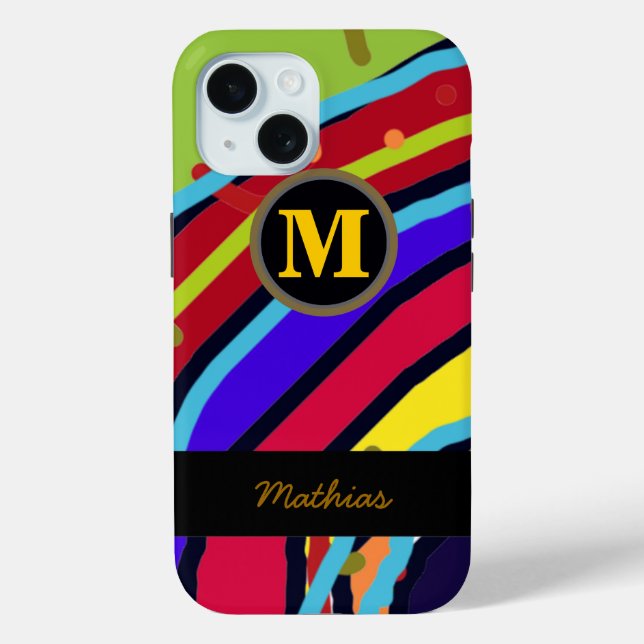 farbige Monogramm abstrakt cool Case-Mate iPhone Hülle (Rückseite)