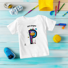 Farbige Monogramm P - Spaß und benutzerdefinierbar Baby T-shirt