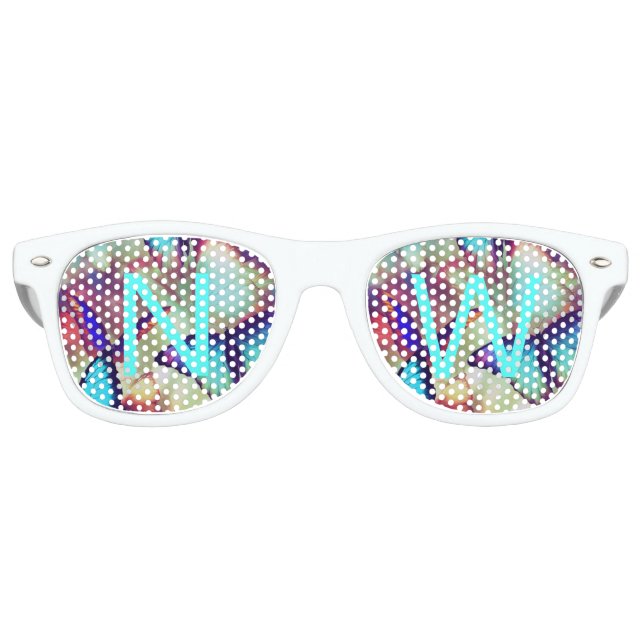 Farbige Monogramm-Party-Sonnenbrille Partybrille (Vorderseite)