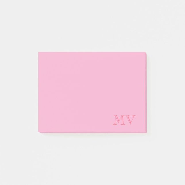 Farbige Monogramm-Post-it-Notizen Post-it Klebezettel (Vorderseite)