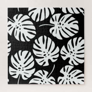 Farbige Monstera-Blätter Floral Abstrakt Puzzle