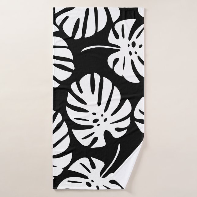 Farbige Monstera-Blätter nahtlos Badehandtuch (Badehandtuch)