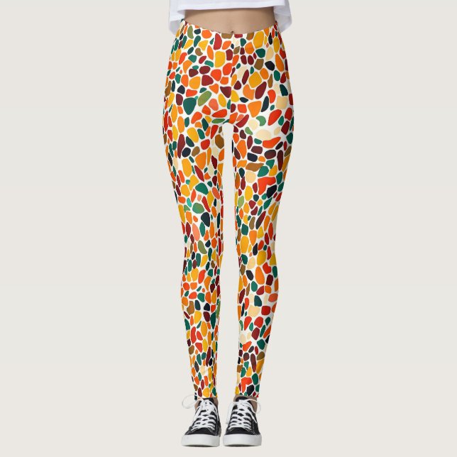 Farbige Mosaikfarben Leggings (Vorderseite)
