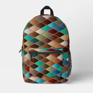 Farbige Mosaikfliese Überdrucktasche Bedruckter Rucksack