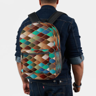 Farbige Mosaikfliese Überdrucktasche Bedruckter Rucksack