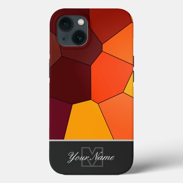 Farbige Mosaikfliesen mit Monogram! Case-Mate iPhone Hülle (Rückseite)