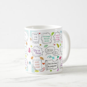 Farbige Motivierend Zitate - Ziele für Sprachblase Kaffeetasse