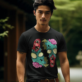 Farbige, muffige Zombien mit Coolen Müttern/Gehirn T-Shirt