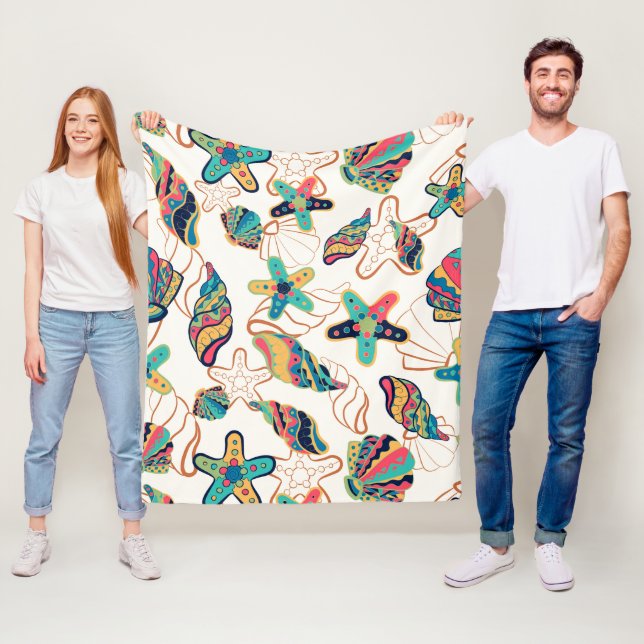 Farbige Muschelmuster Fleecedecke (Beispiel)