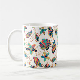 Farbige Muscheln - nahtloses Muster Kaffeetasse