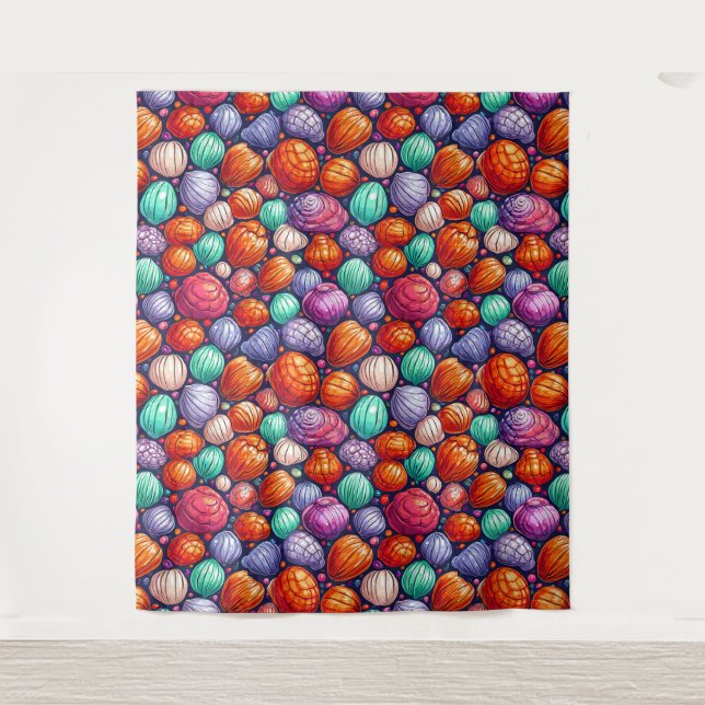 Farbige Muscheln Wandteppich (Vorderseite)