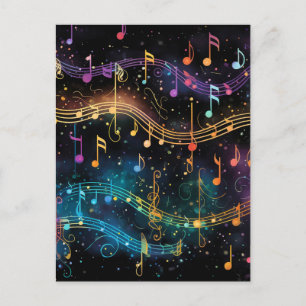 Farbige Musik bei Nacht Postkarte