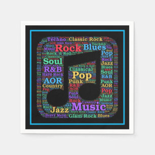 Farbige Musik Genres Serviette