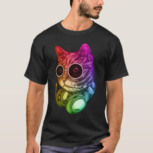 Farbige Musik Kopfhörer Kopfhörer Raab Animal T-Shirt