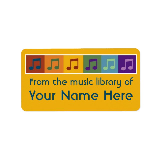 Farbige Musiknote Adressaufkleber (Vorne)